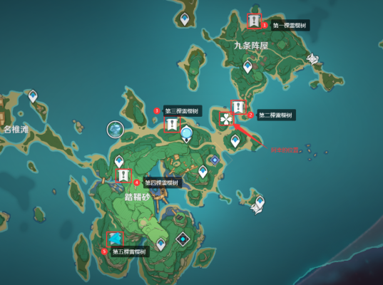 稻妻五棵雷樱树位置-稻妻雷樱树位置攻略