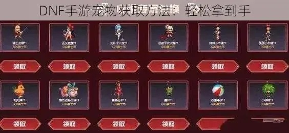 手游dnf商城买的宠物-DNF手游宠物选择策略